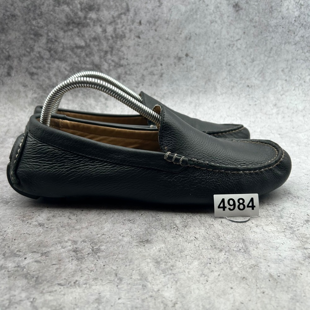 Polo Ralph Lauren Terril Loafers Mens 9 Black Pebbled Leather Slip On 11571